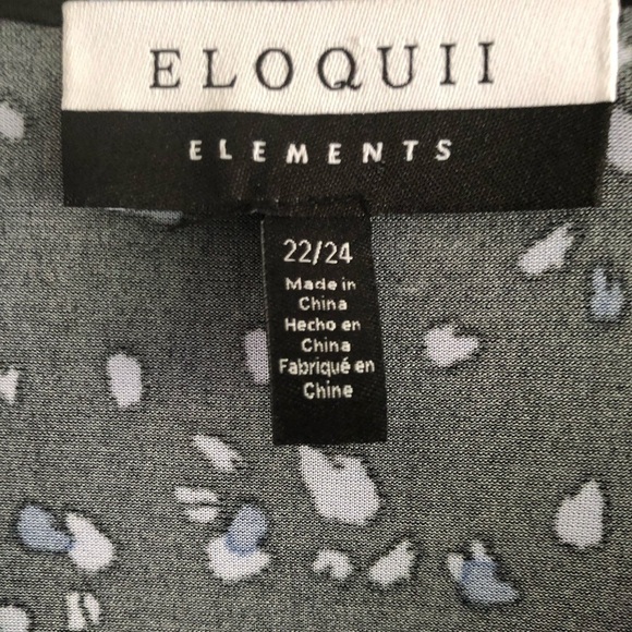 Eloquii Dress Long Sleeve Knot Front Maxi Blue Multi Print Size 22/24 - Picture 11 of 11